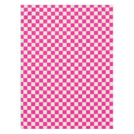 Toalha De Mesa Padrão xadrez rosa quente e bege