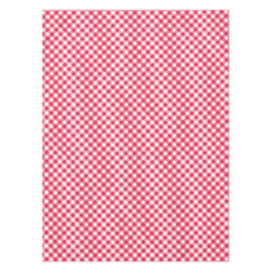 Toalha De Mesa Padrão Xadrez Vermelho e Branco Clássico Rústico