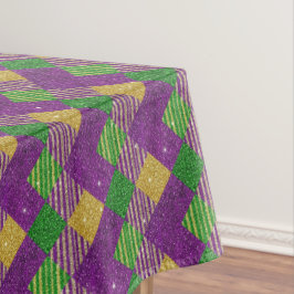 Toalha De Mesa Padrão Zigue-Zague do Mardi Gras