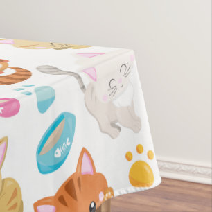 Toalha De Mesa Padrões De Gatos, Gatos Cutes, Gatinhos, Gatinhos,