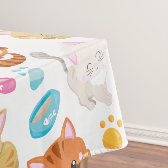 Toalha De Mesa Padrões De Gatos, Gatos Cutes, Gatinhos, Gatinhos, (Posição Original)