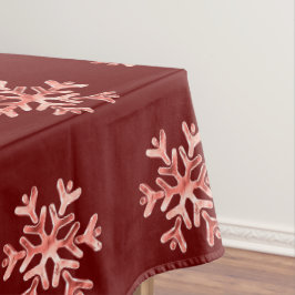Toalha De Mesa Padrões de Neve de Natal Elegante Vermelho