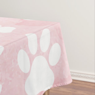 Toalha De Mesa Padrões De Patas, Pestanas Brancas, Aquarelas, Ros