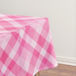 Toalha De Mesa Padrões de Xadrez rosa-rosados-bonitos Pequenos Ta
