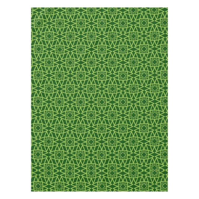 Toalha De Mesa Padrões Geométricos Verdes Elegantes (Frente)