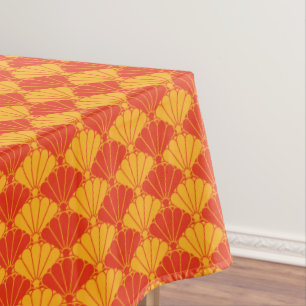 Toalha De Mesa Padrões Mon Do Kiku Chrysanthemum Red Yellow Vint