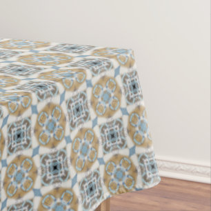 Toalha De Mesa Padrões quadrados dos círculos azul, castanho e 