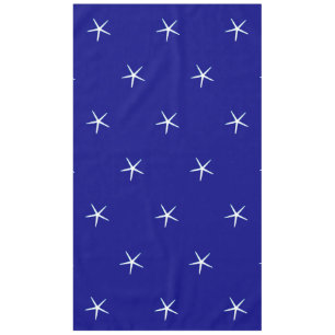 Toalha De Mesa Padrões White Starfish Marinho Blue Personalizado