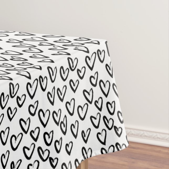 Toalha De Mesa Paint Stroke Heart Pattern (Posição Original)