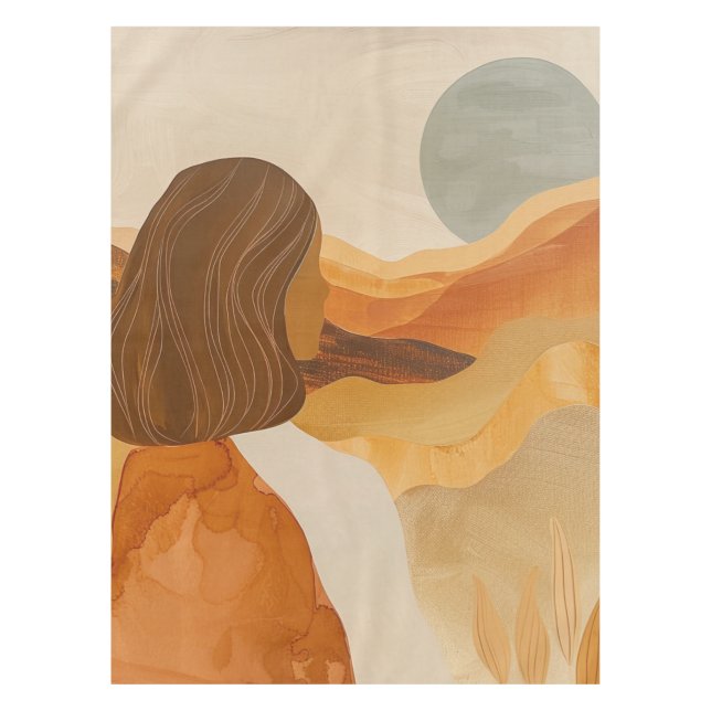 Toalha De Mesa Paisagem Boho Abstrato (17) (Frente)