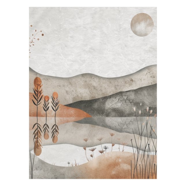 Toalha De Mesa Paisagem Boho Abstrato (3) (Frente)