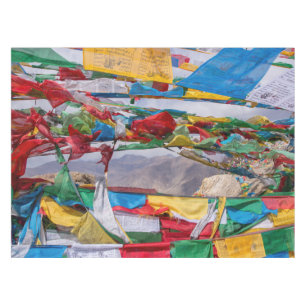 Toalha De Mesa Paisagem tibetana com bandeiras de oração - Hima