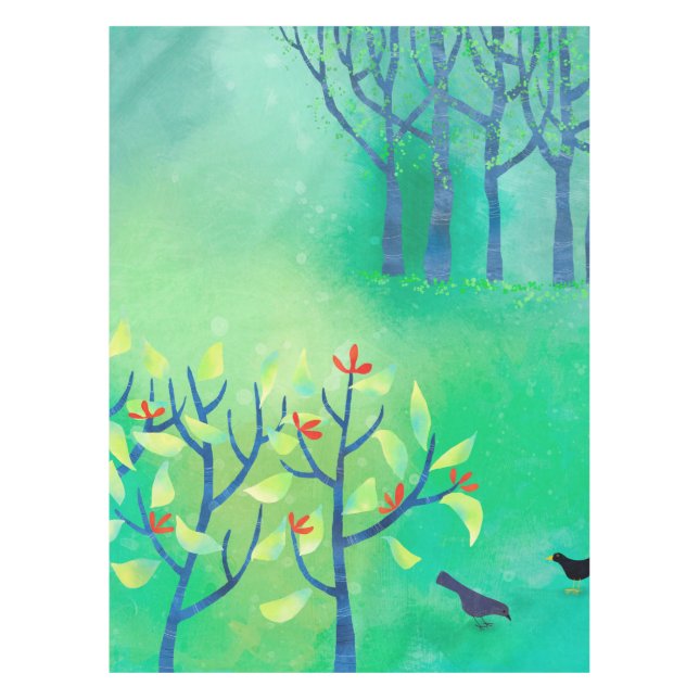 Toalha De Mesa Paisagem Verde Moderna (Frente)