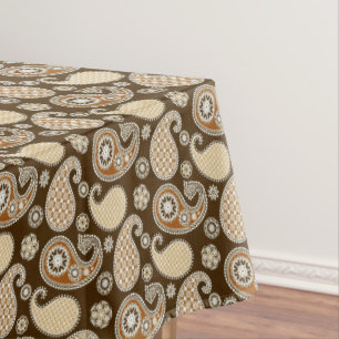 Toalha De Mesa Paisley, Chocolate Brown e Tan
