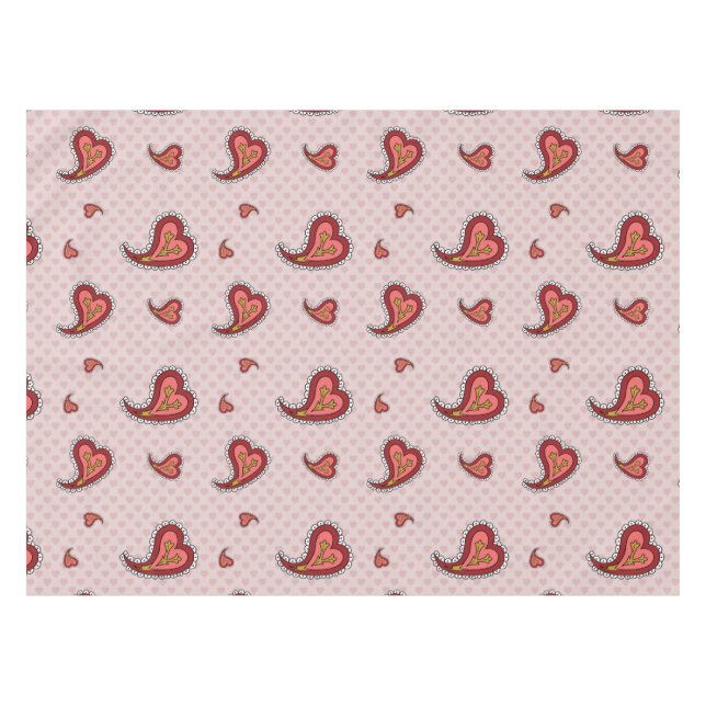 Toalha De Mesa Paisley Heart Tablecloth (Frente (Horizontal))