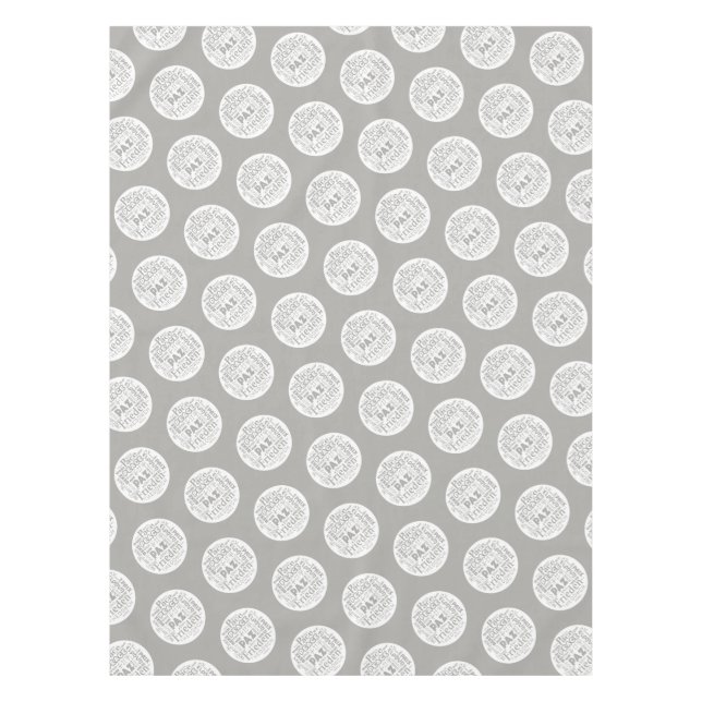 Toalha De Mesa Palavras de paz em vários idiomas. (Frente)