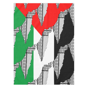 Toalha De Mesa Palestina - Bandeira e Mapa com Padrão Keffiyeg