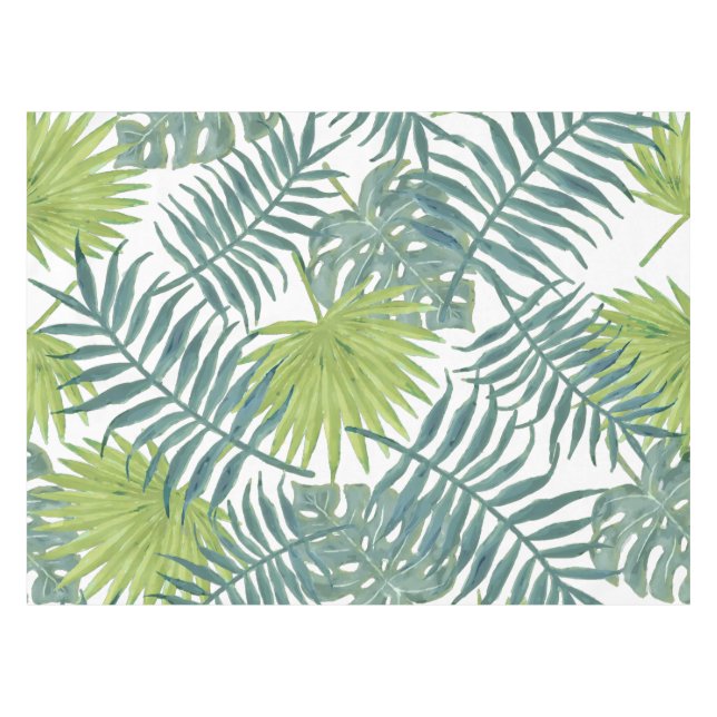Toalha De Mesa Palm Tree Fronds Pintando Havaiano (Frente (Horizontal))