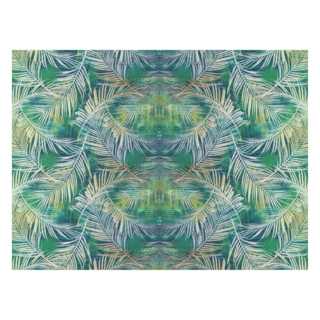 Toalha De Mesa Palma Botânica Tropical Deixa Verde (Frente (Horizontal))