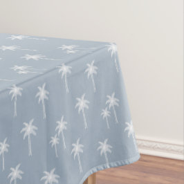 Toalha De Mesa Palmeiras Boho Casa de Campo Costeira Azul Empoeir