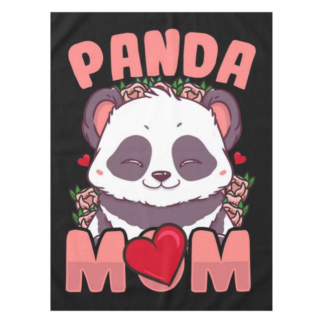 Toalha De Mesa Panda Mãe | Presente Para Proprietário Panda Mãe (Frente)