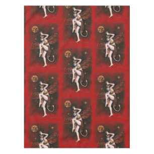 Toalha De Mesa Pano da senhora mesa do diabo da dança do vintage