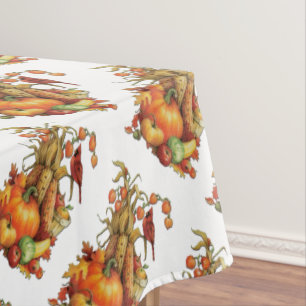 Toalha De Mesa Pano de mesa branco da acção de graças da colhe