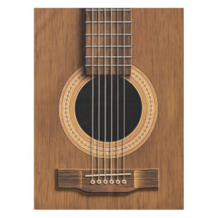 Toalha De Mesa Pano de mesa de madeira morno da guitarra acústic