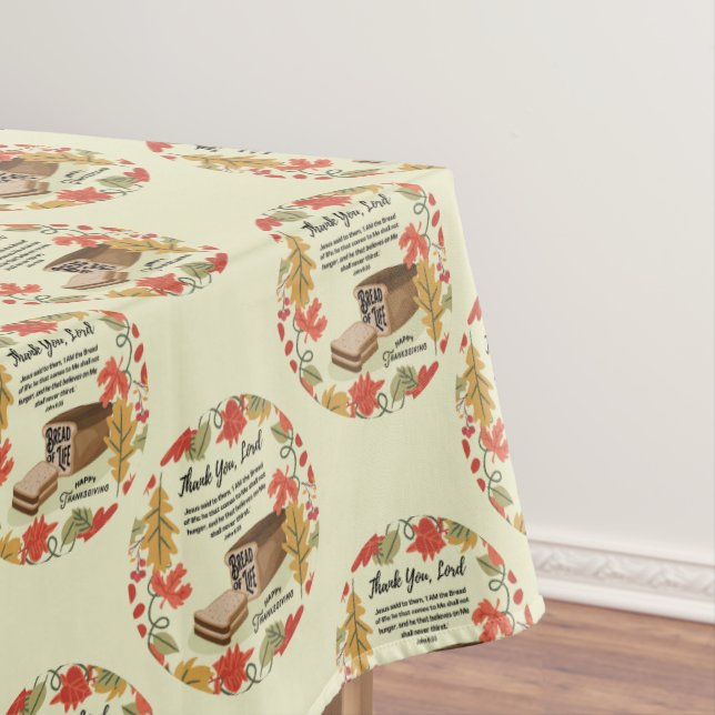 Toalha De Mesa PÃO DA VIDA Feliz Ação de Graças (Posição Original)