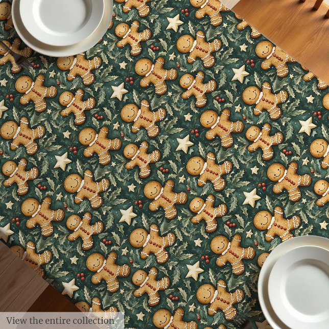 Toalha De Mesa Pão-de-gengibre-de-natal bonito (Cute Christmas gingerbread man tablecloth)