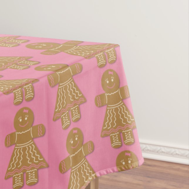 Toalha De Mesa Pão de Natal Menina Rosa Tabletlota (Posição Original)