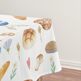 Toalha De Mesa Pão | Tortas | Padrão Aquarela de Padaria