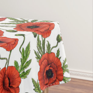 Toalha De Mesa Papagaios, vermelhos e verdes em branco