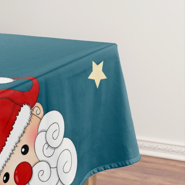 Toalha De Mesa Papai Noel e Estrela (Posição Original)