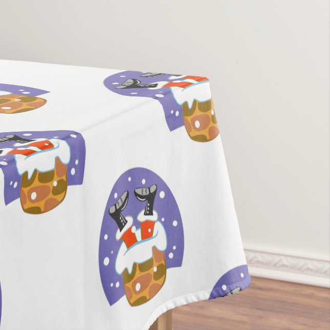 Toalha De Mesa Papai Noel Na Chaminé, Neve, Natal, Ano Novo (Posição Original)