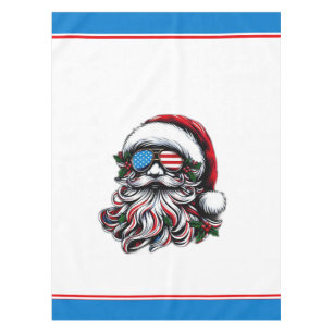 Toalha De Mesa Papai Noel Patriótico/Natal Americano