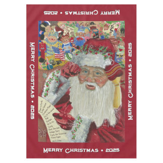 Toalha De Mesa Papais noeis Clássicos - Natal Personalizado Burgu