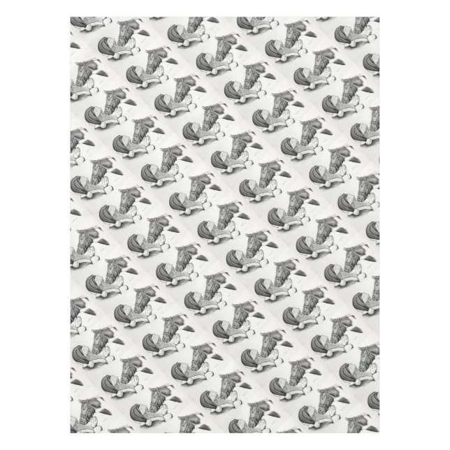 Toalha De Mesa Papais noeis de Natal e Cavalo de Pintura (Frente)