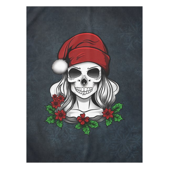 Toalha De Mesa Papais noeis Gótica Whimsical Natal Skull (Frente)