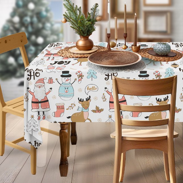 Toalha De Mesa Papais noeis, Snowman, Reindeer Pattern ID559 (Criador carregado)