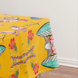 Toalha De Mesa Papais noeis tropicais amarelos do Havaí