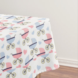 Toalha de mesa para chá de bebê com carrinhos de b