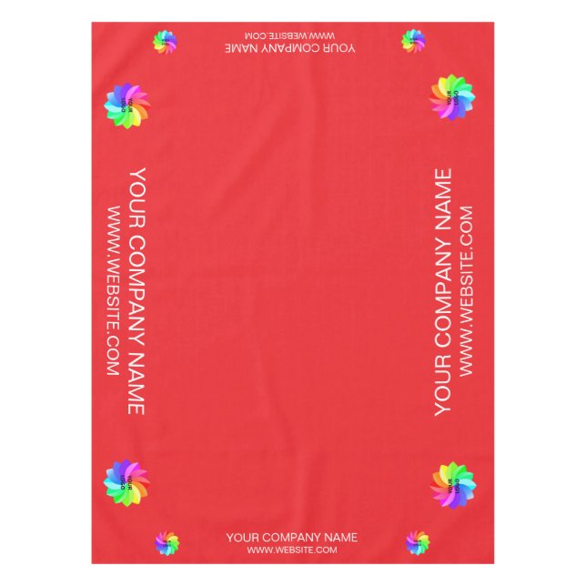 Toalha de Mesa para Feira com Logotipo Personaliza (Frente)