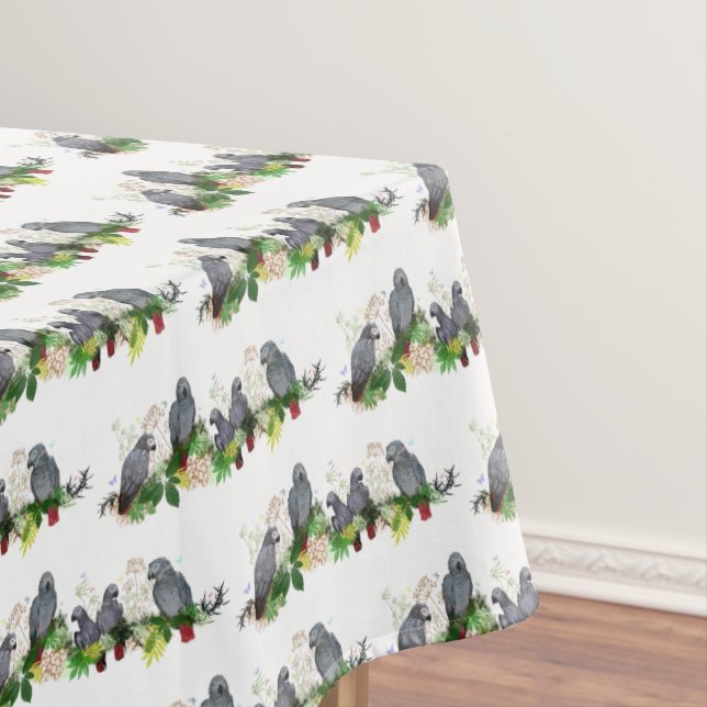 Toalha de mesa para festa de papagaio cinzento afr (Posição Original)