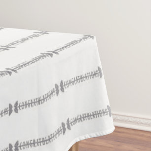 Toalha De Mesa Parabéns Chuva de Arroz Casamento Prata Branco