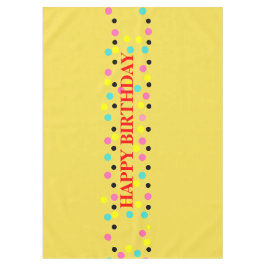 Toalha De Mesa Parabéns Festa Bolinhas de Aniversário