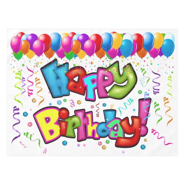 Toalha De Mesa Parabéns Tablecloth Banner (Frente (Horizontal))
