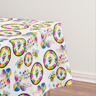Toalha De Mesa Parabéns Tablecloth Bumblebee Balões