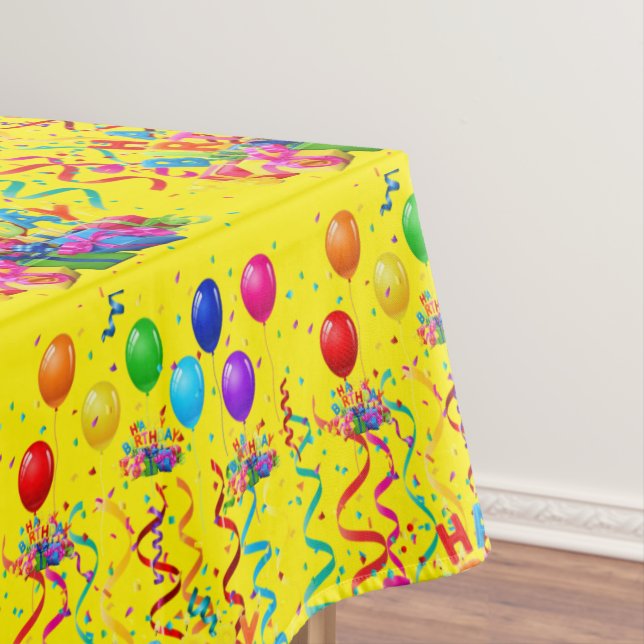 Toalha De Mesa Parabéns Tablecloth Confetti Amarelo (Posição Original)