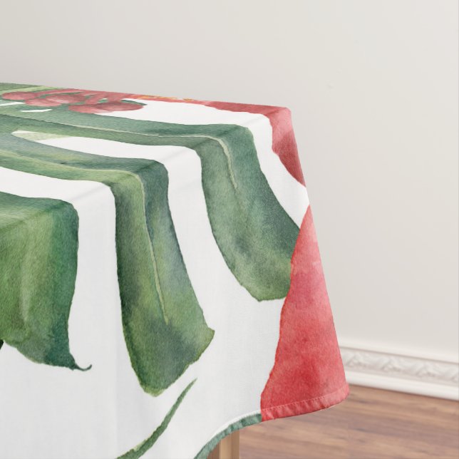 Toalha De Mesa Paraíso da Ilha Floral Tropical Folhas Botânicas (Posição Original)